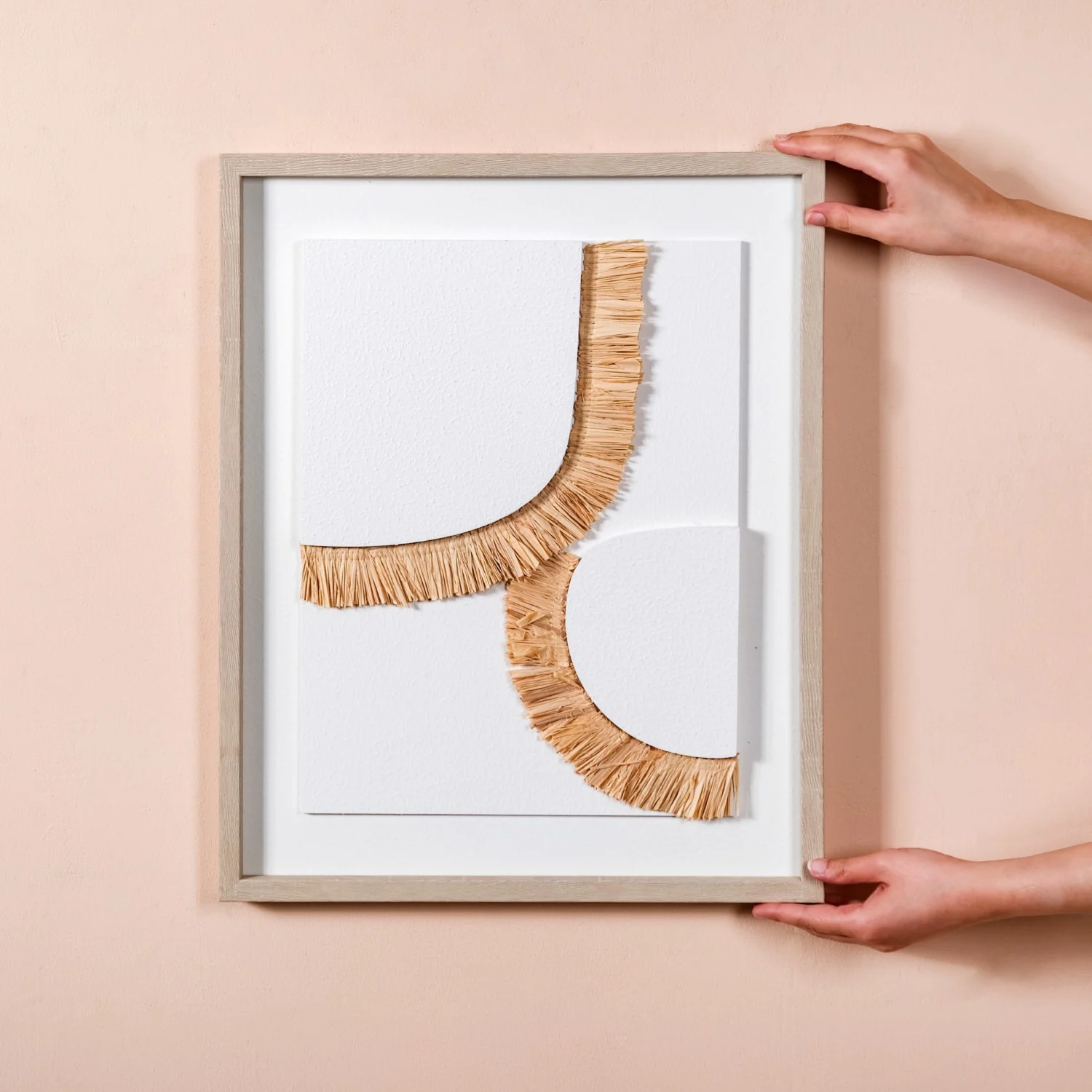Boho Inspired 3D Raffia Wall Art With Frame 20x16 Inch - Image 2