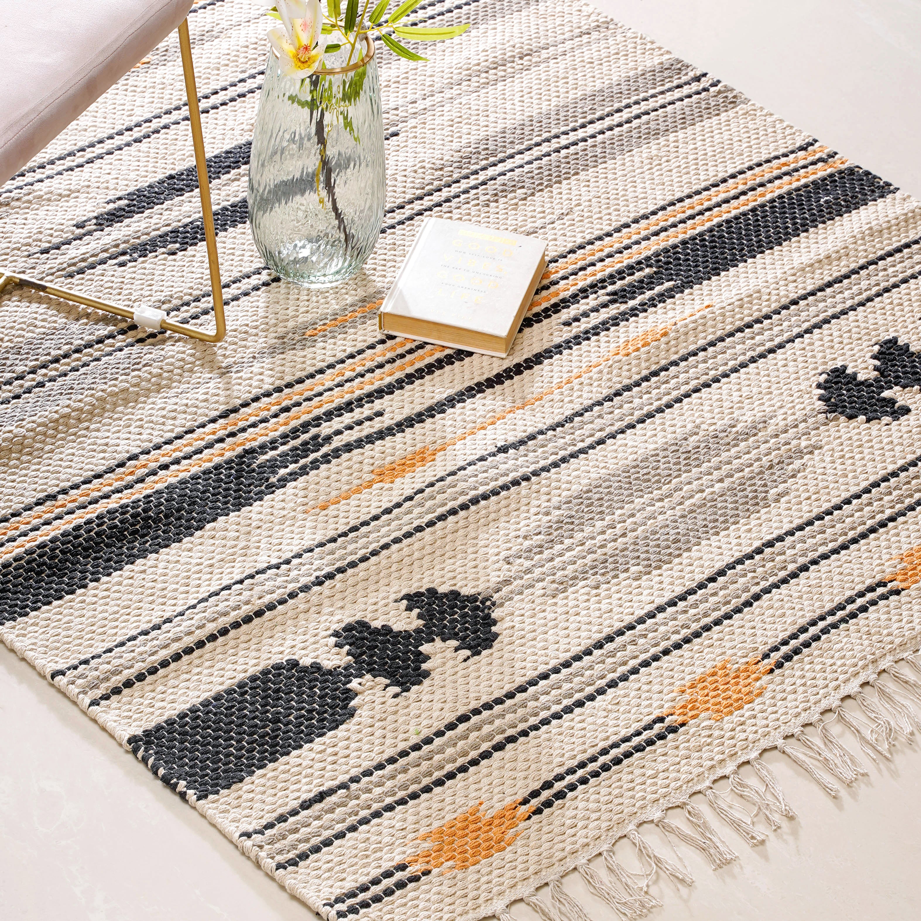 Boho Natural Cotton Living Room Rug - Image 9