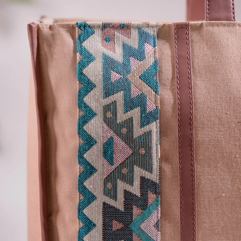 Boho Shopper Bag Pink Set Of 2 - Image 7