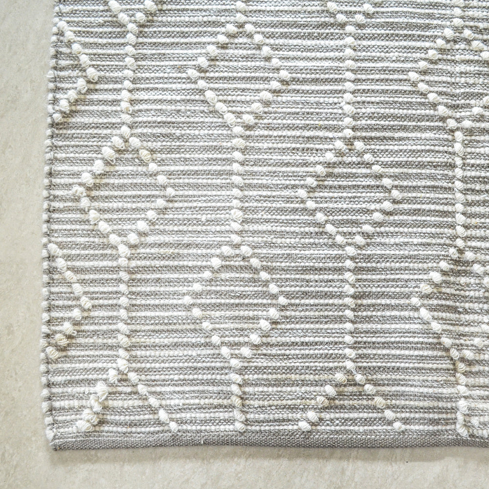 BOHO Vincent Hand Woven Rug - Grey & White - Image 4