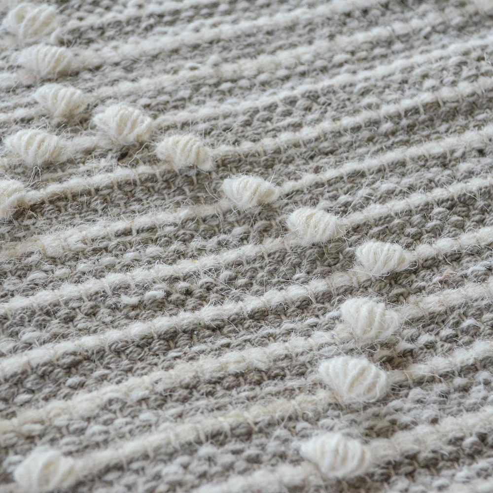 BOHO Vincent Hand Woven Rug - Grey & White - Image 5