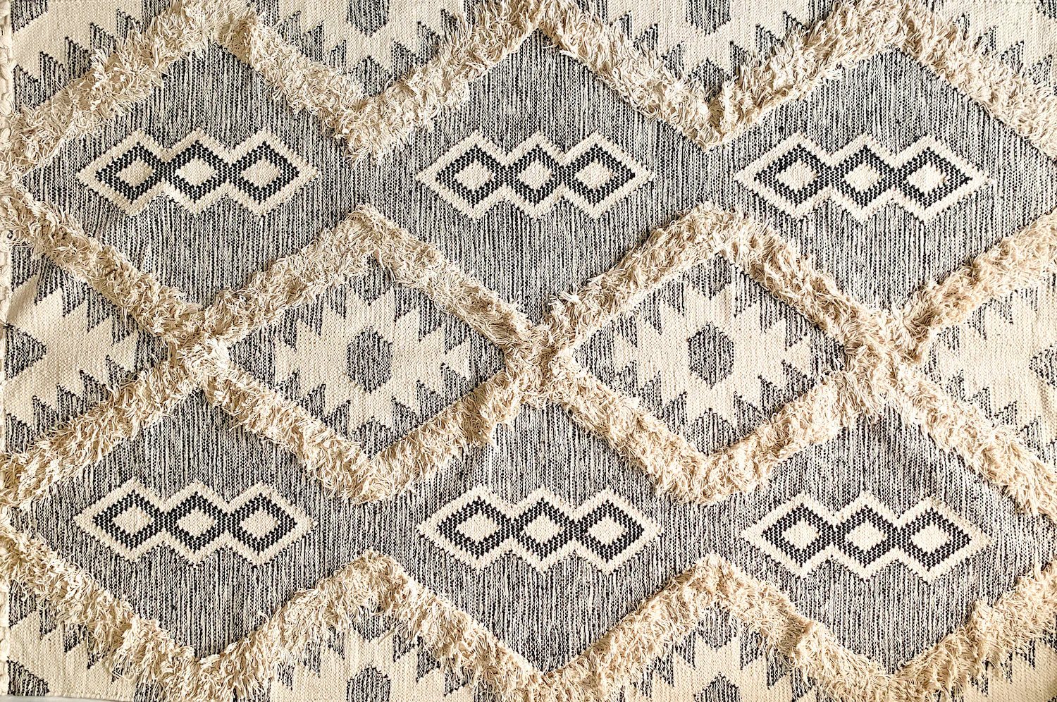 BOHO Lydia Morrocan Hand Woven Rug - Grey & Natural - Image 4