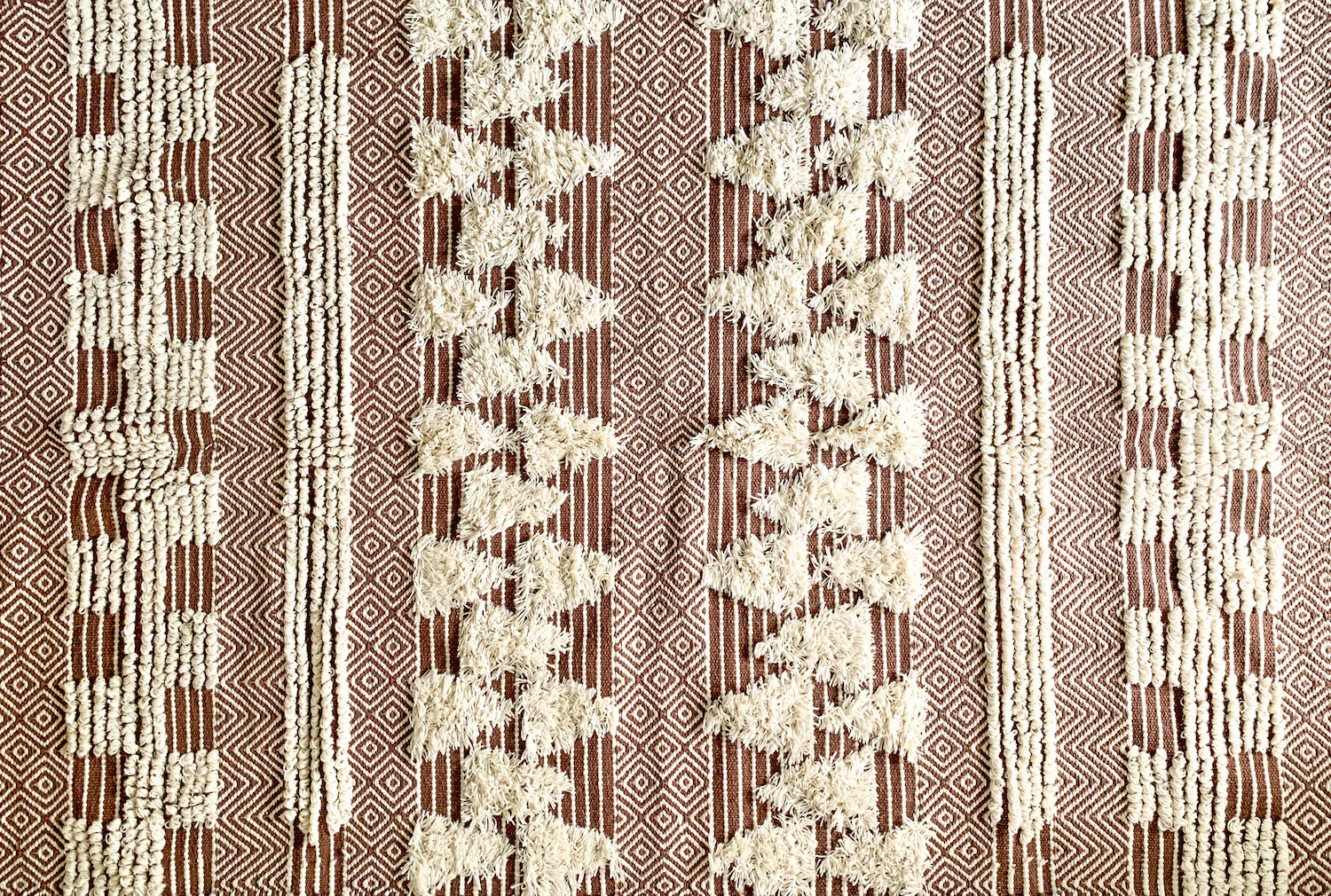 BOHO Ophelia Hand Woven Rug - Brown & White - Image 6
