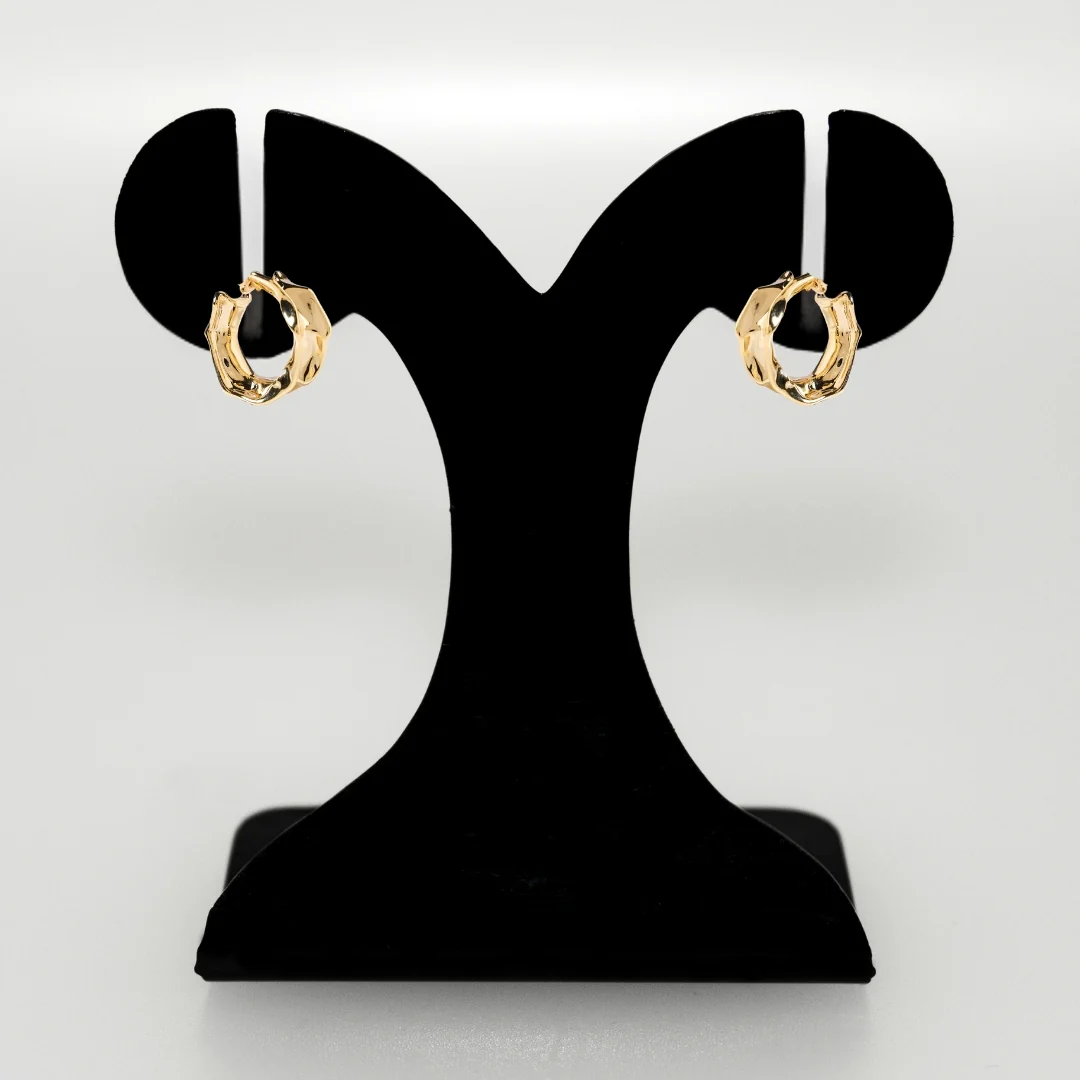 Bold Abstraction Gold Hoop Earrings - Image 6