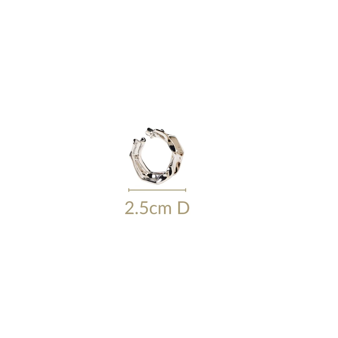 Bold Abstraction Silver Hoop Earrings - Image 3