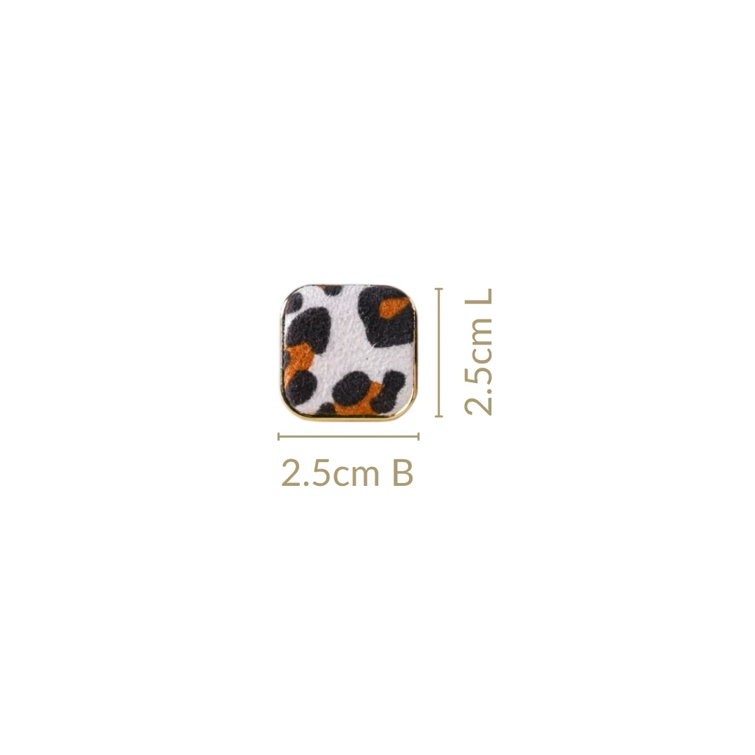 Bold Animal Print Square Metal Studs - Image 3