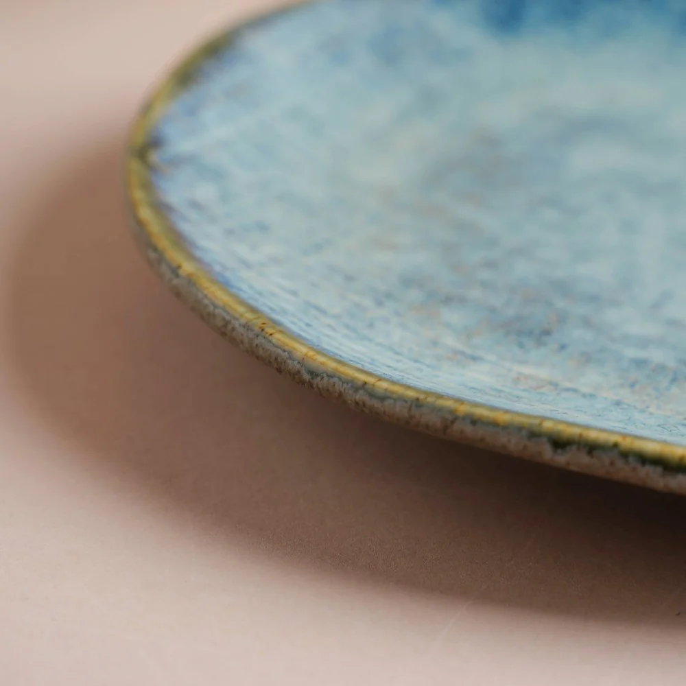 Boracay Organic Shaped Snack Plate Blue 7 inch - Image 8