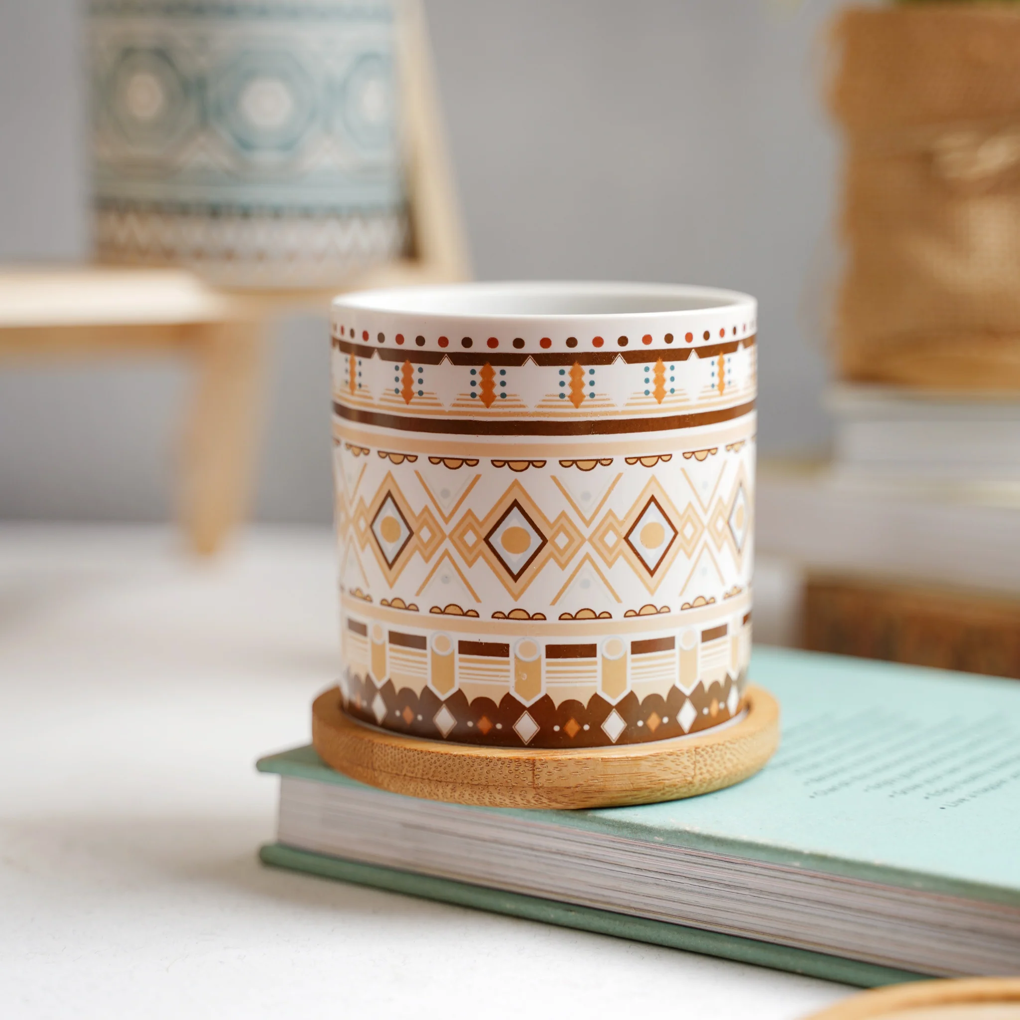 Botanic Expressions Ceramic Planter With Coaster Set Of 2 - Image 7