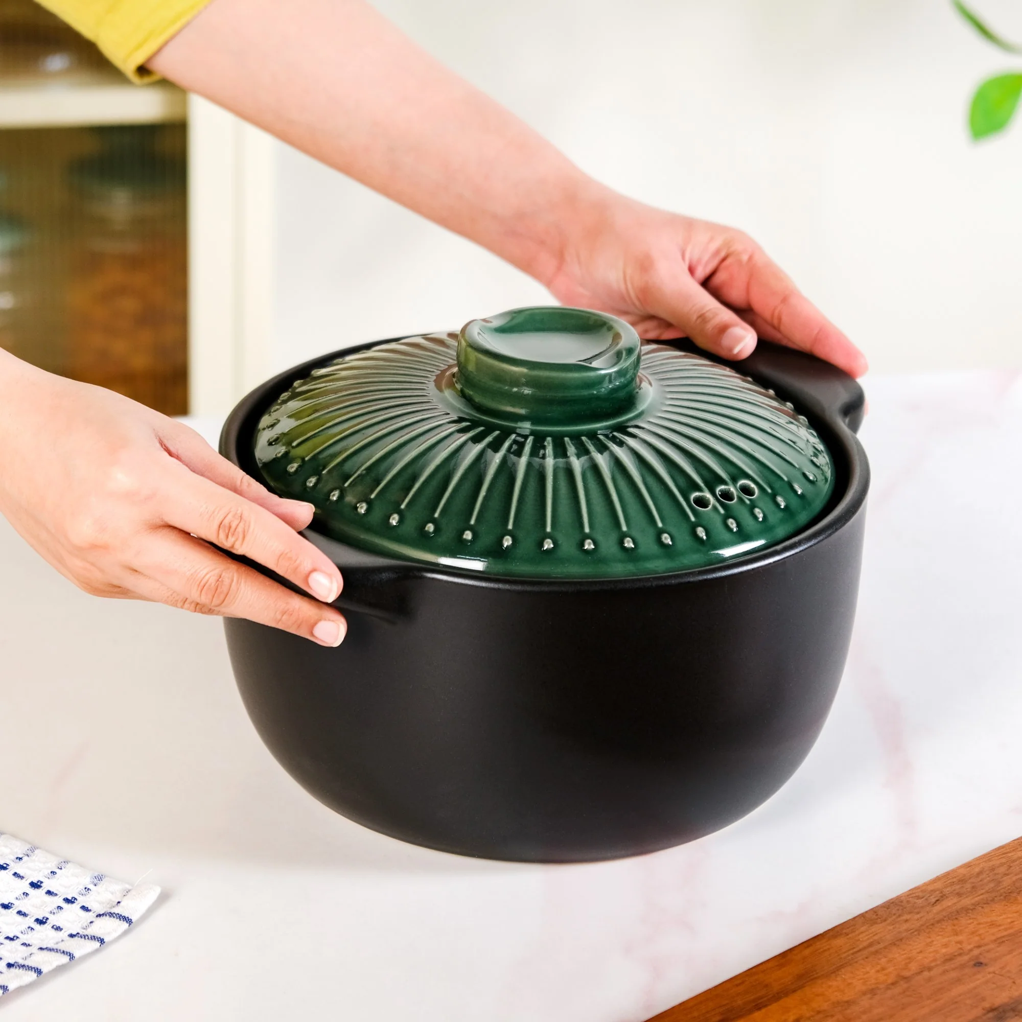 Botanica Japanese Ceramics Cooking Pot With Lid 3600ml - Image 2