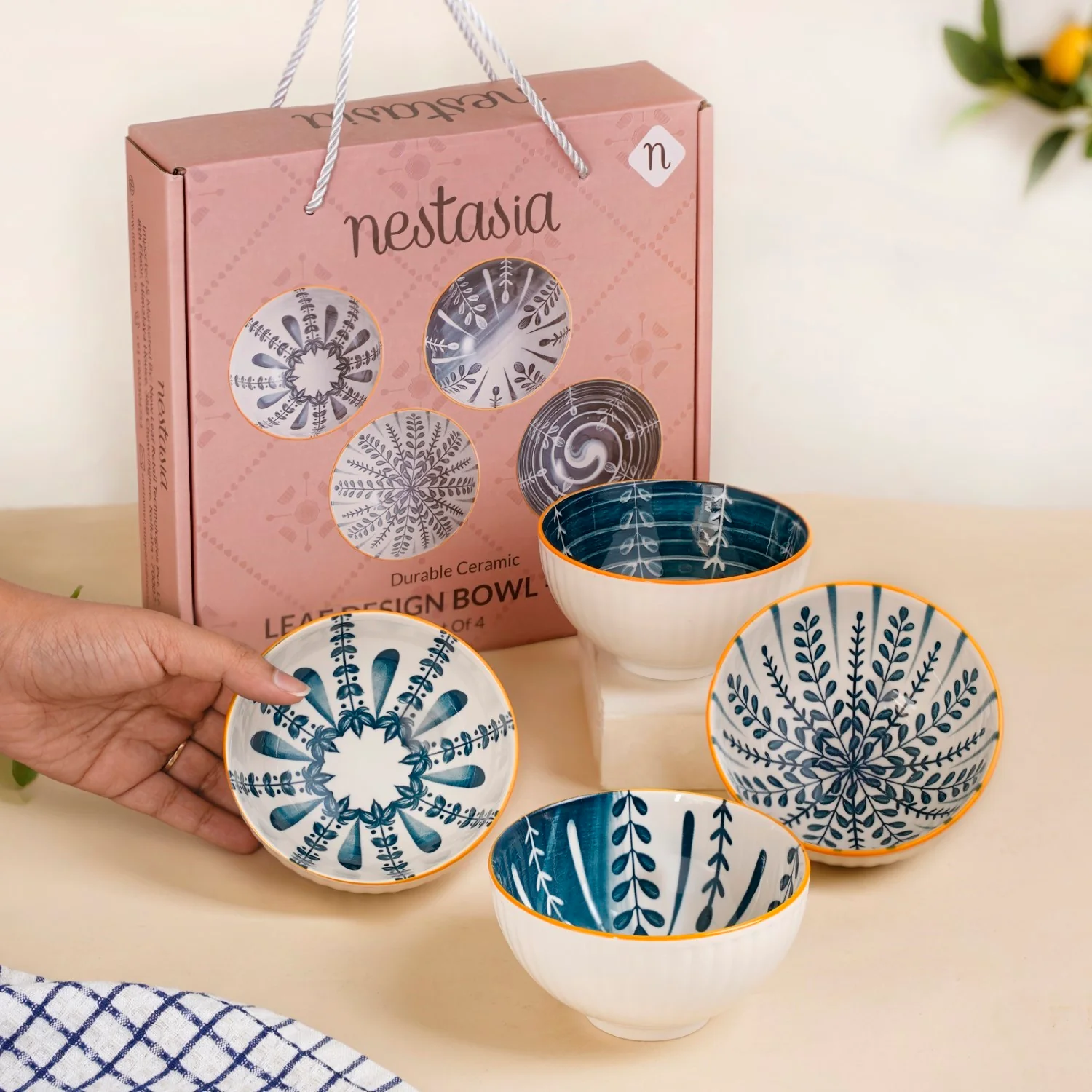 Botanical Mediterranean Bowl Set Of 4 300ml - Image 2