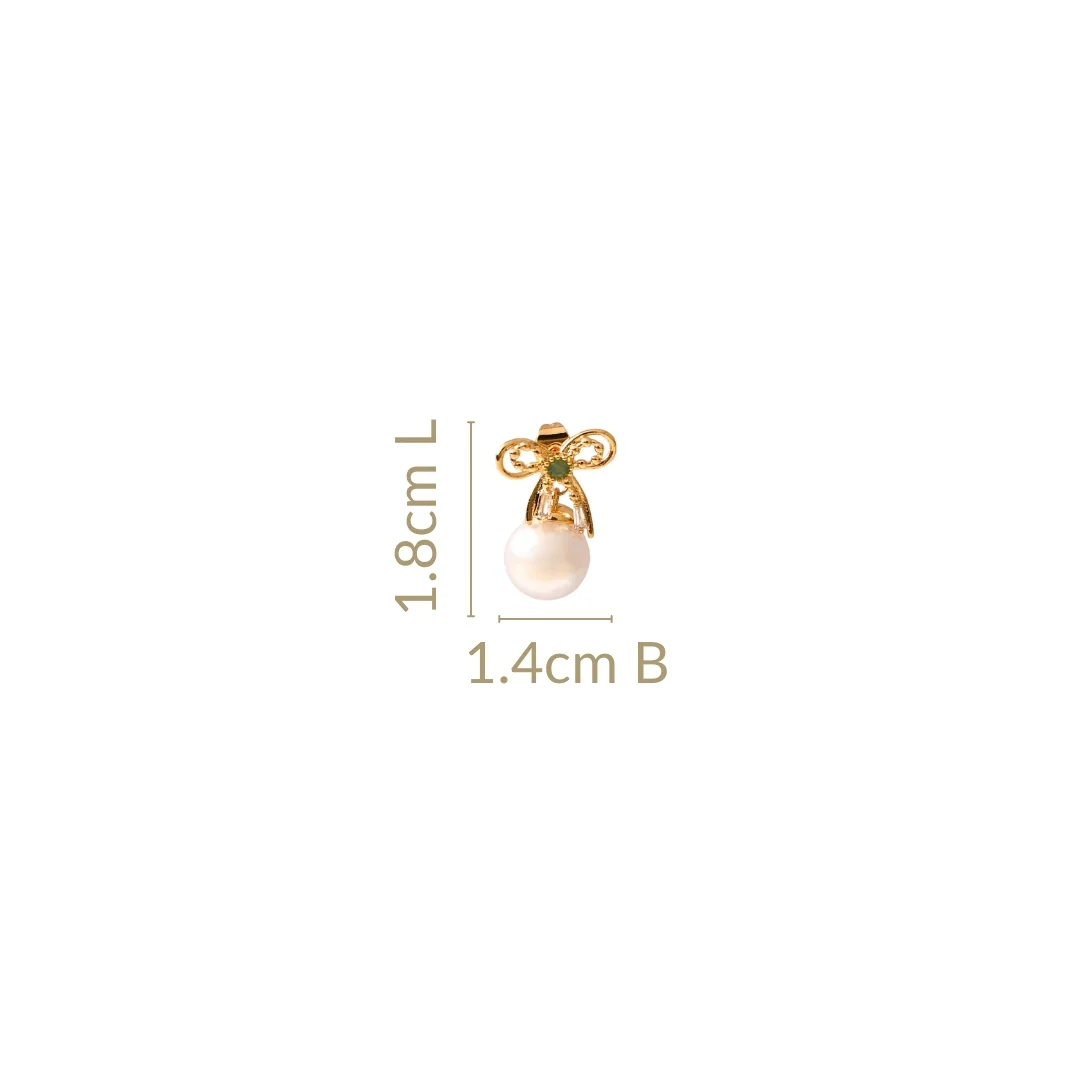 Bowed Pearl Front Back Drop Earrings - Image 3