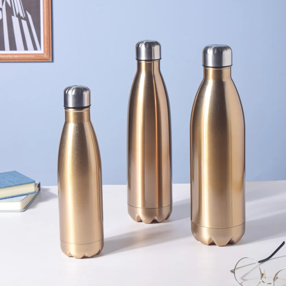 Stainless Steel Water Bottle Gold 750ml - Image 5