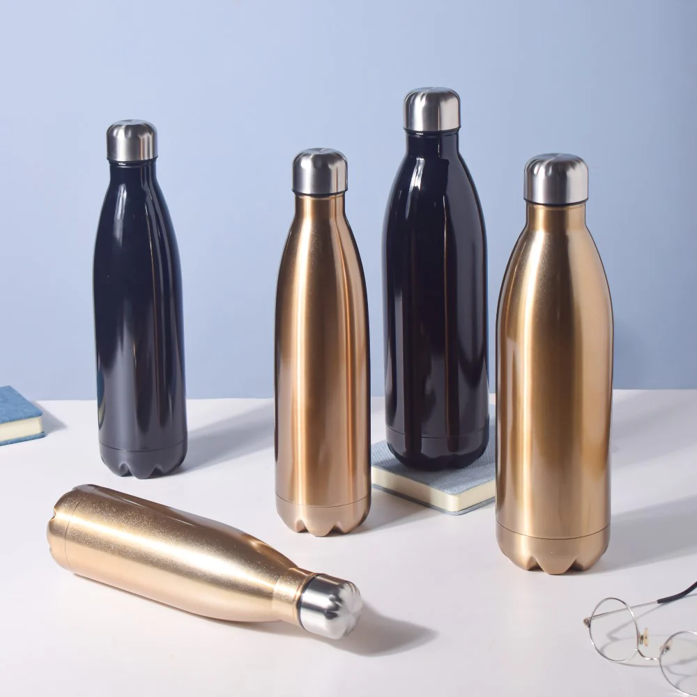 Stainless Steel Water Bottle Gold 750ml - Image 9