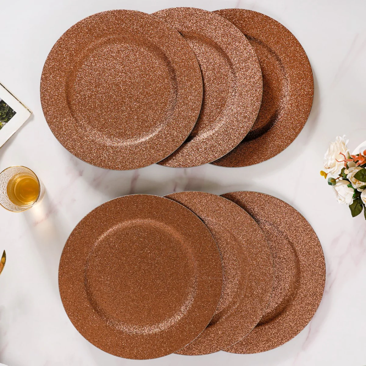 Bronze Shimmer Charger Plate Set Of 6 13 Inch - Image 8