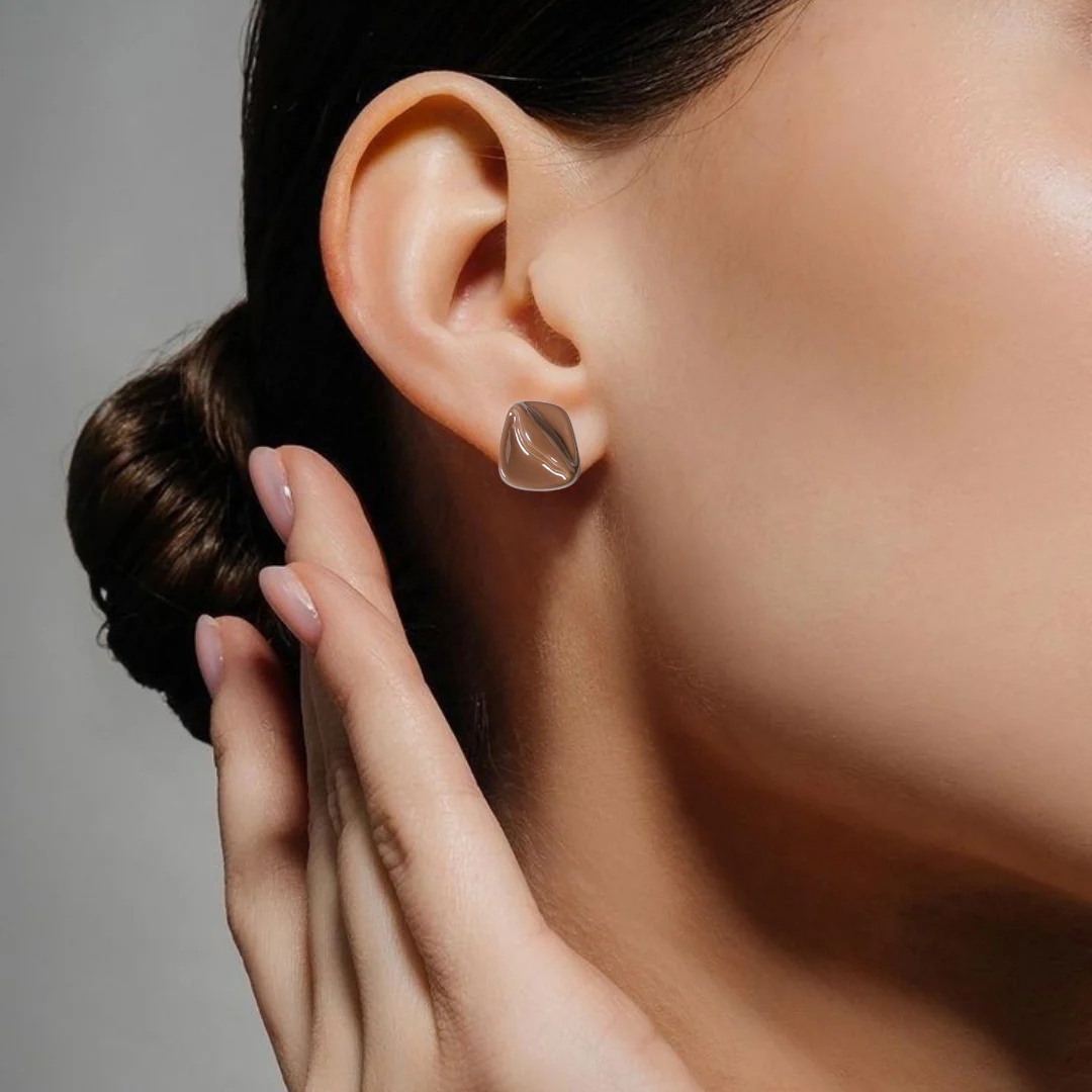 Brown Sculpted Studs - Image 2