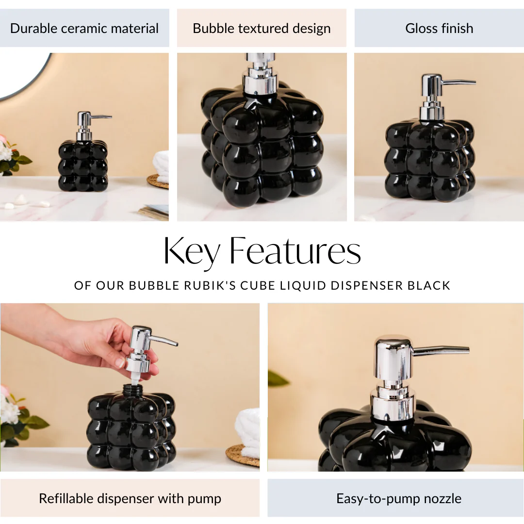 Bubble Cube Liquid Dispenser Black 520ml - Image 6