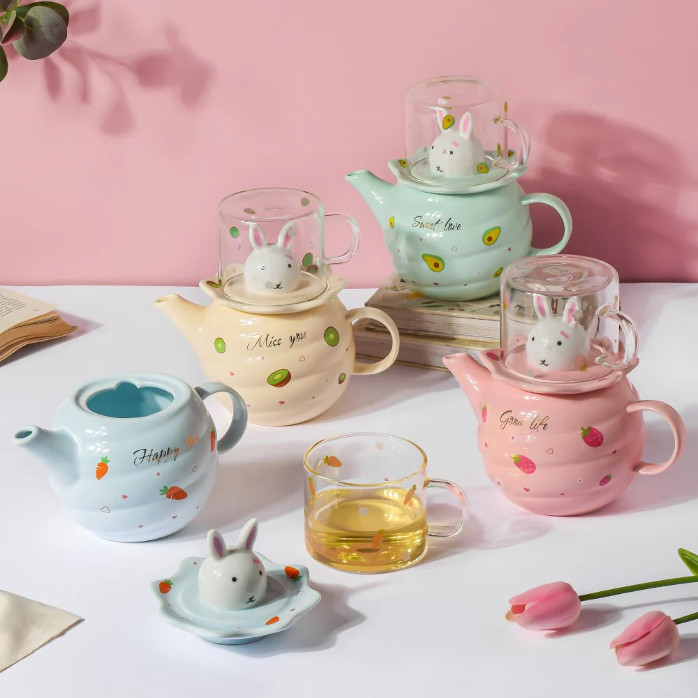 Bunny Tea Cup And Kettle Mint Green - Image 10