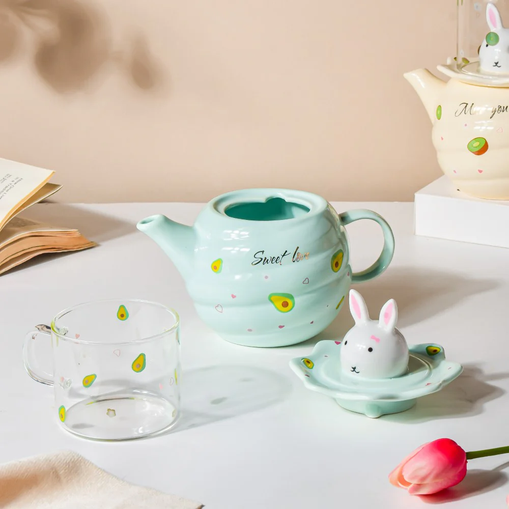 Bunny Tea Cup And Kettle Mint Green - Image 4