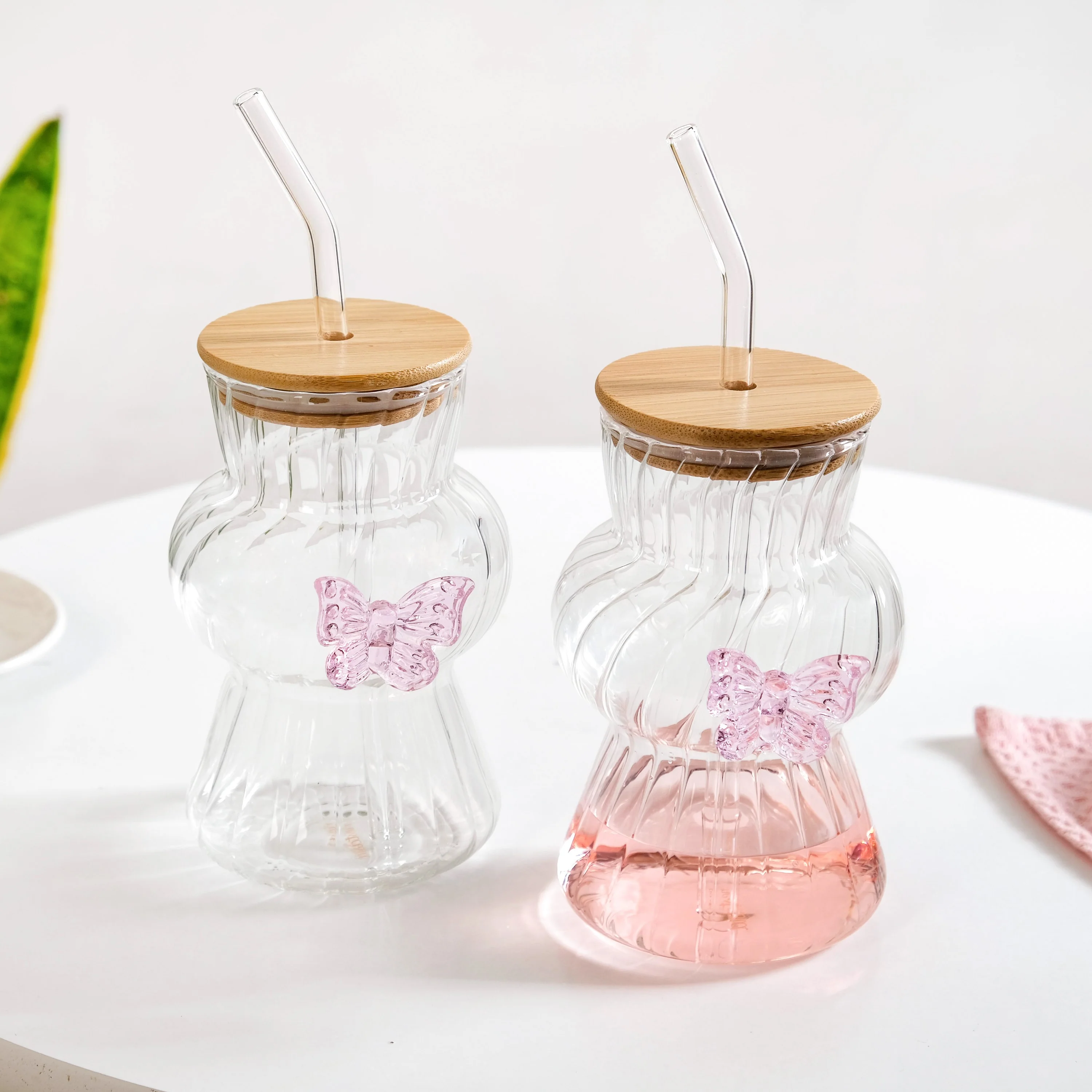 Butterfly Beverage Tumbler Set Of 2 With Straw 500ml - Image 4