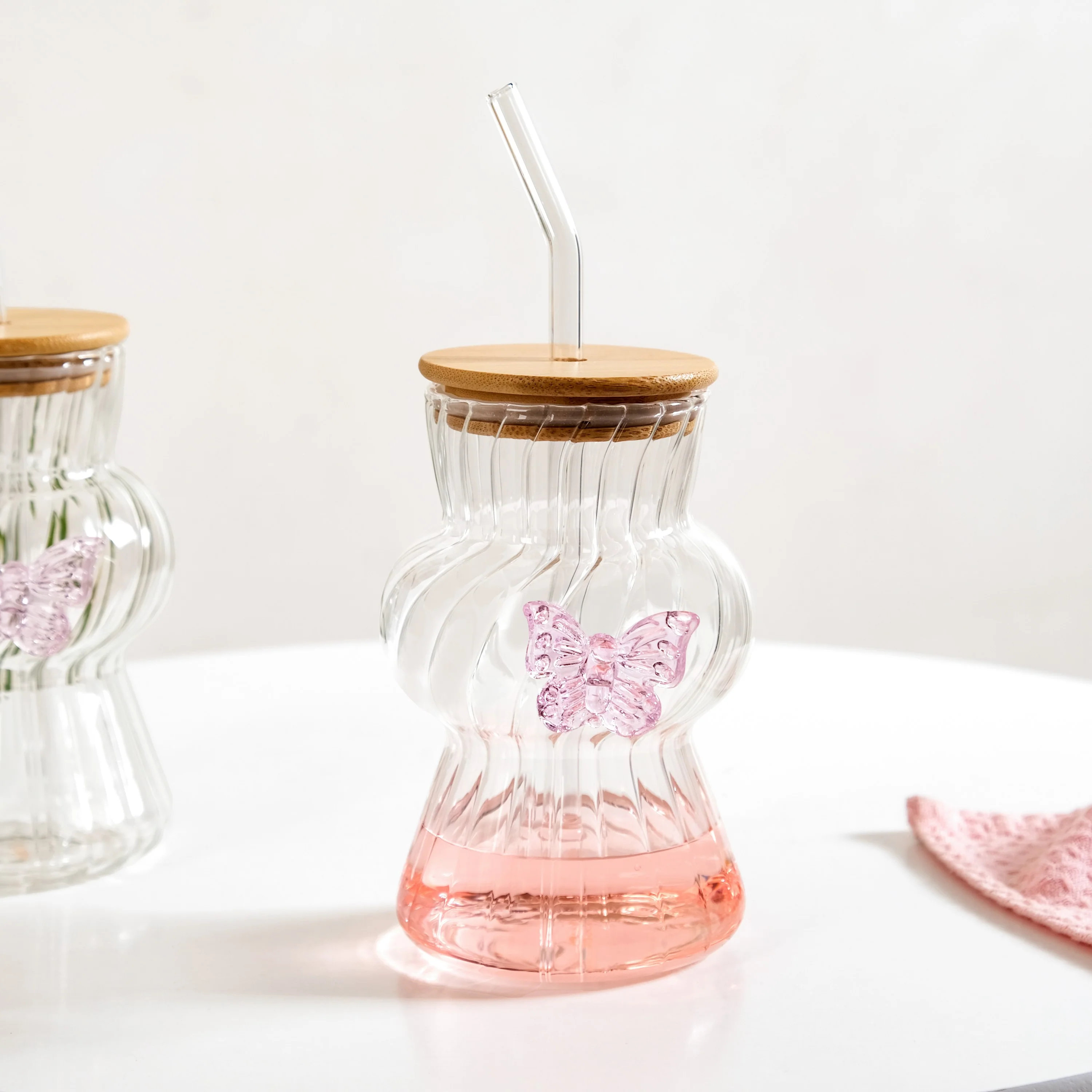Butterfly Beverage Tumbler Set Of 2 With Straw 500ml - Image 9