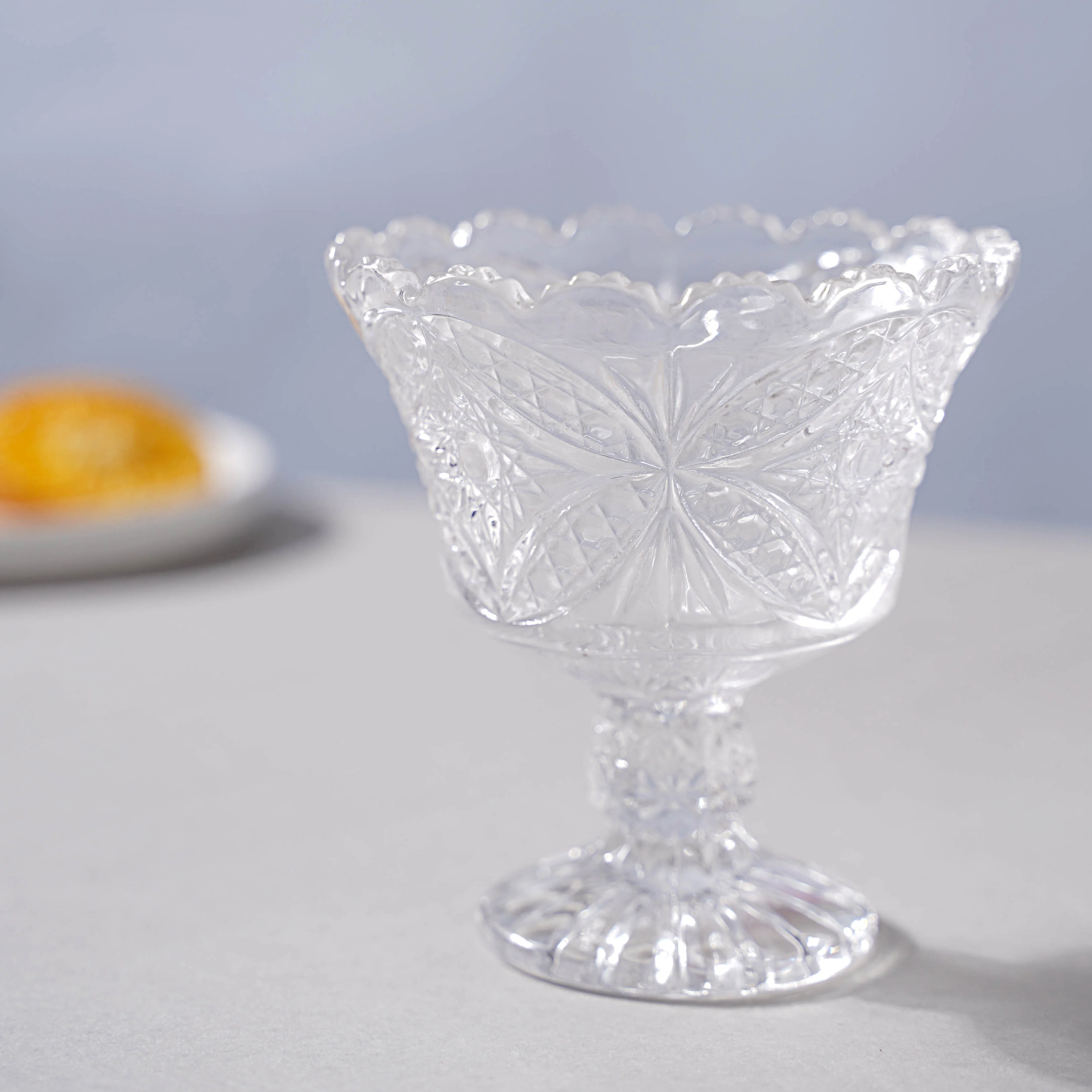 Butterfly Cut Glass Dessert Bowl Set of 2 - Image 3