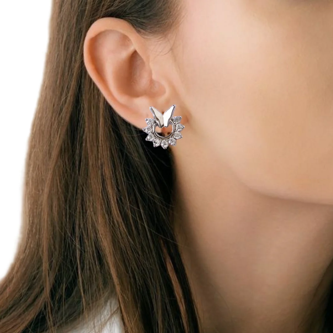 Butterfly Moon Shine Silver Studs Set Of 3 - Image 5
