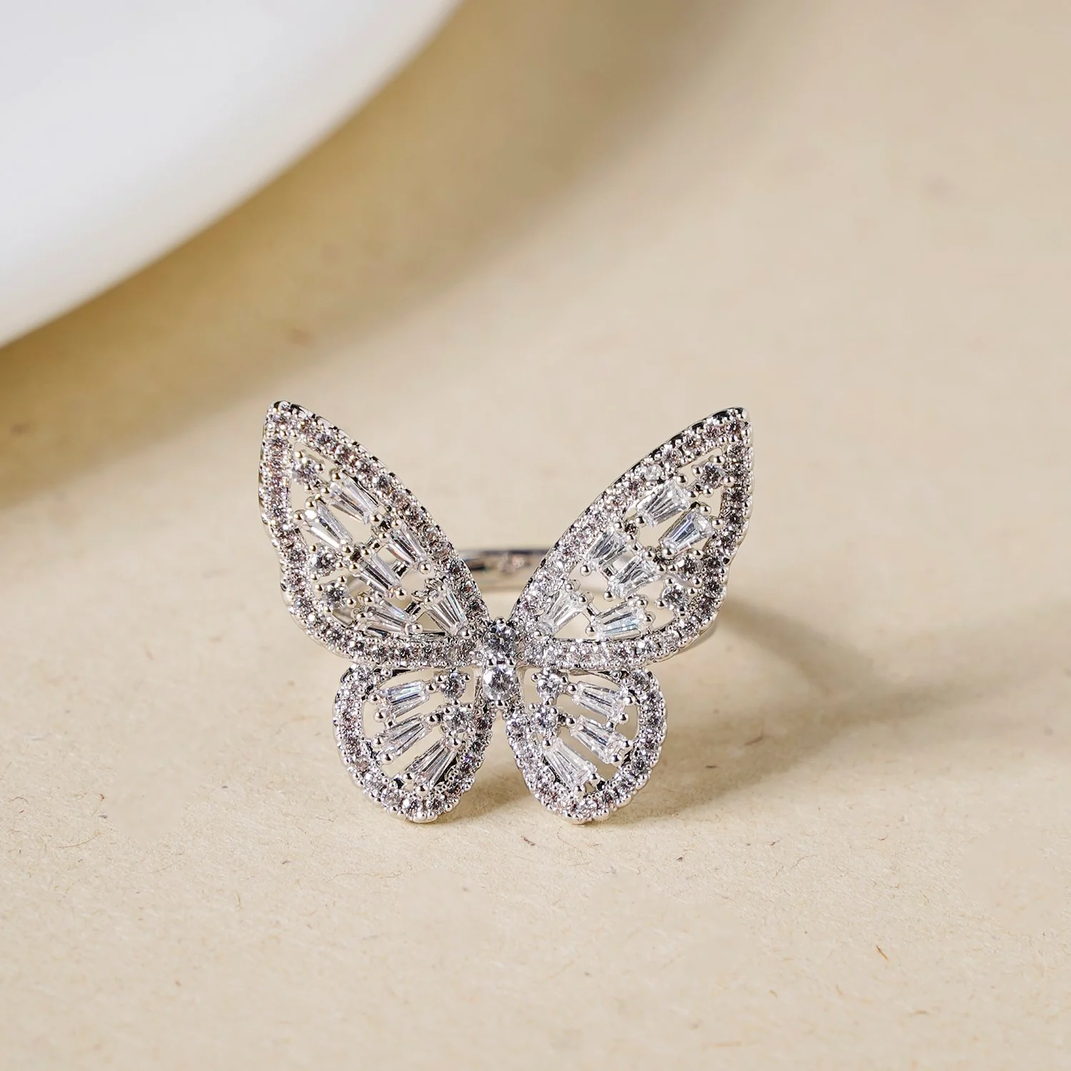 Butterfly Statement Ring Silver - Image 6