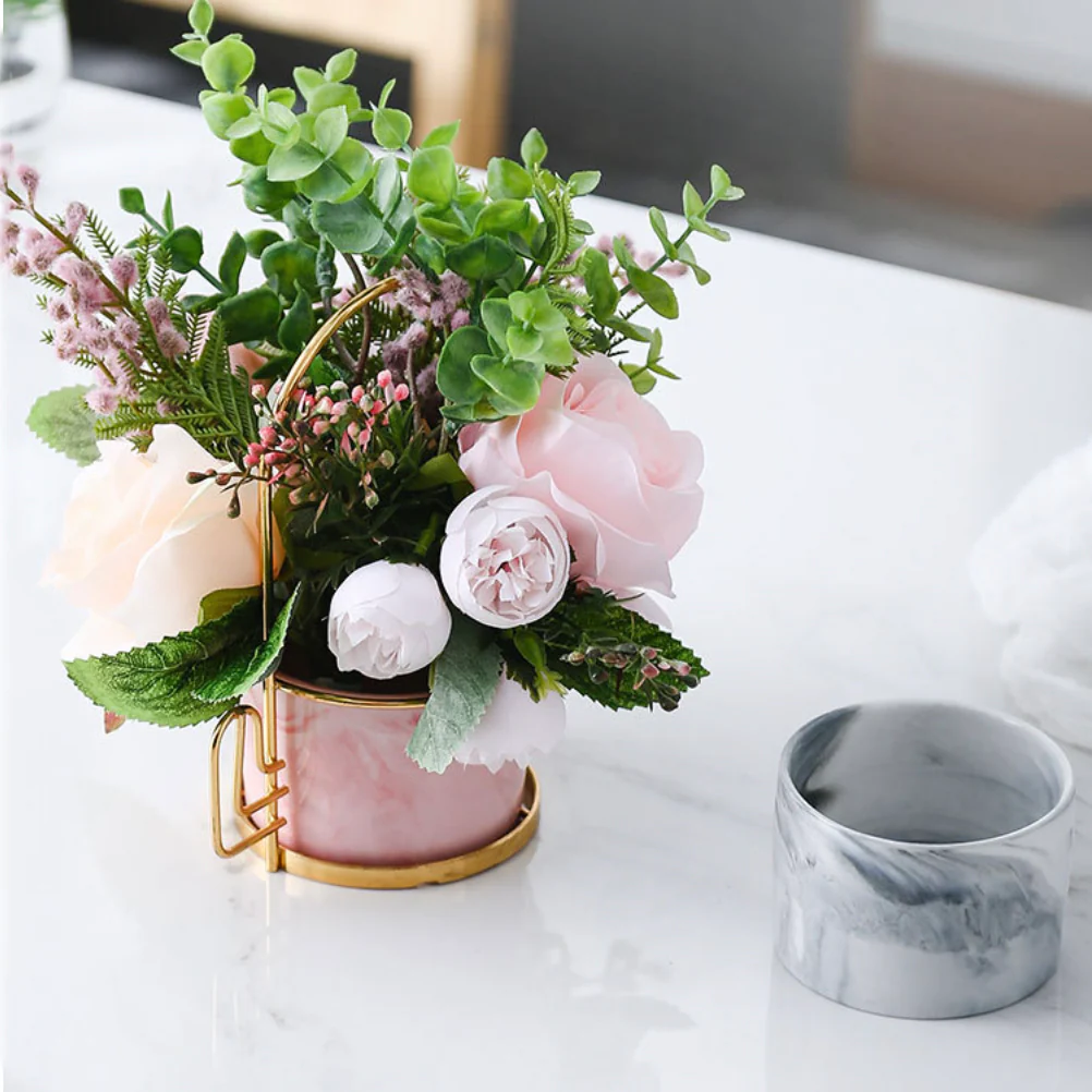 Cacti Frame Marble Ceramic Planter Pink - Image 9