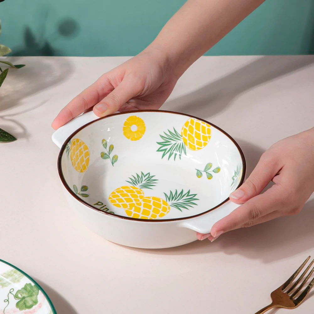 Pineapple Baking Bowl With Handles 7.5 Inch 500 ml - Image 2