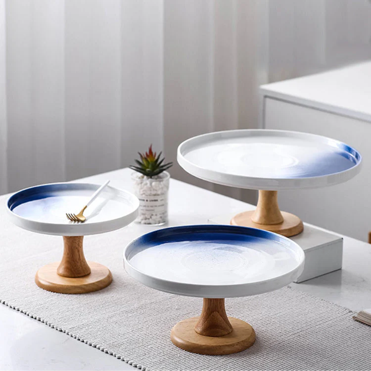 Cake Stand Blue And White 9.5 Inch - Image 6
