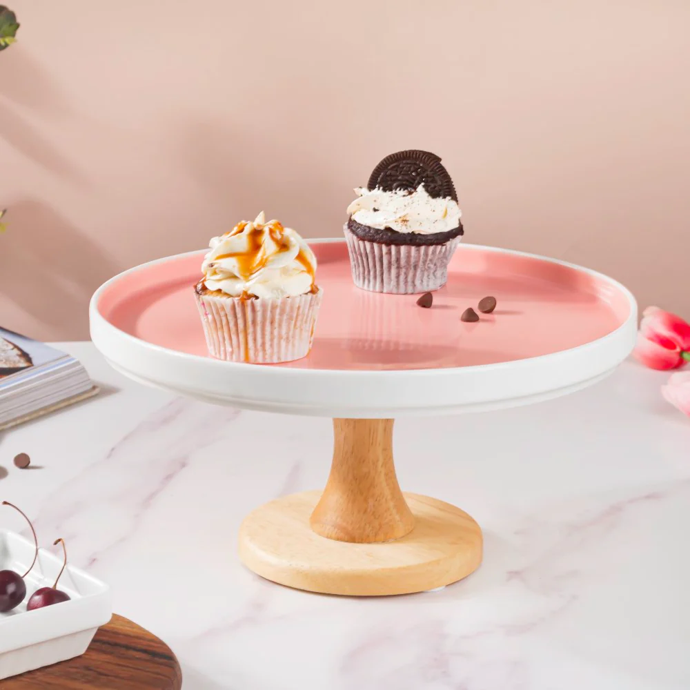 Cake Stand Pink 9.5 Inch