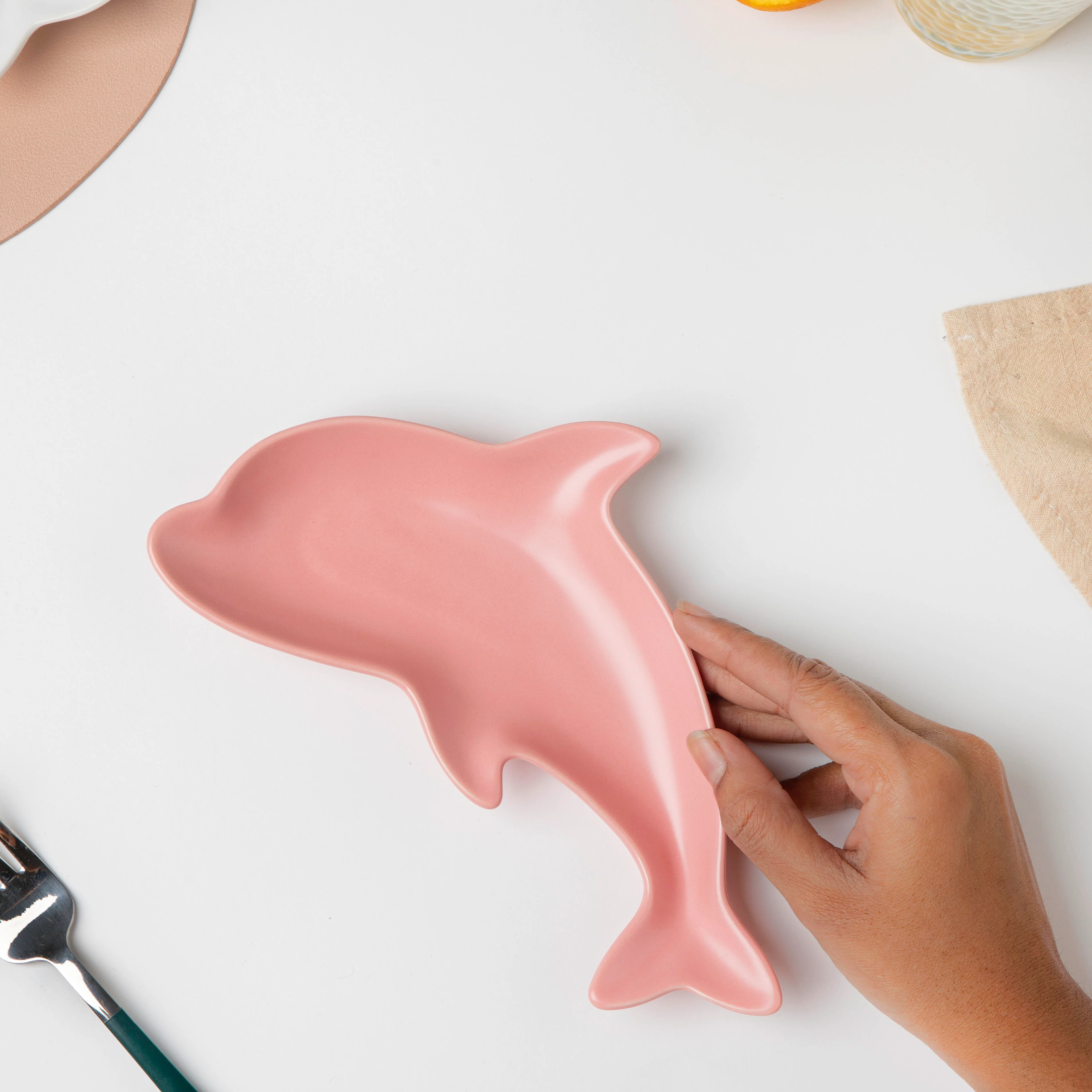 Candy Pink Dolphin Snack Plate 8 Inch - Image 2