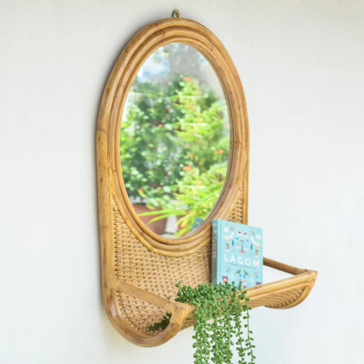 Cane Mirror with Shelf - Image 8