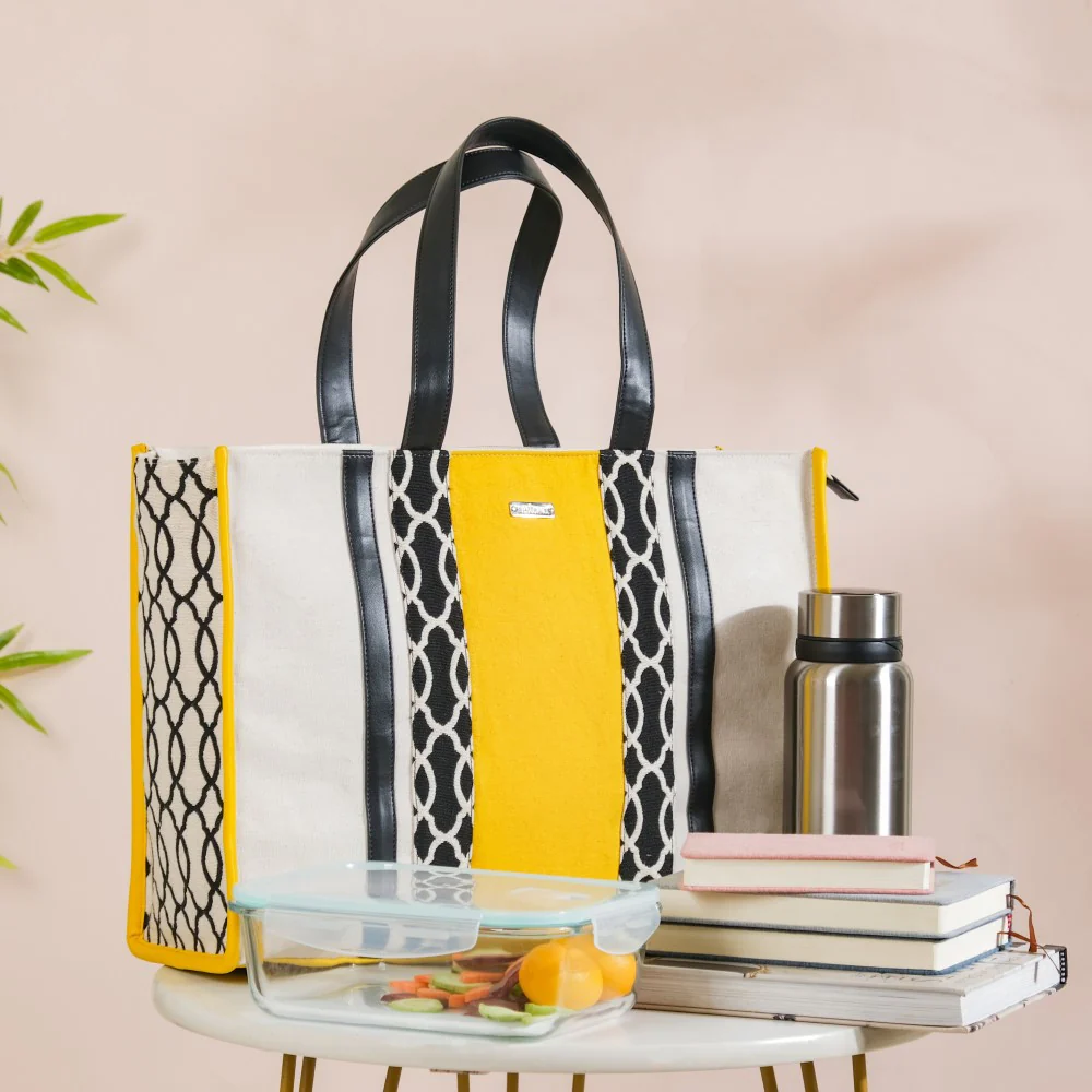 Canvas Cotton Tote Bag Yellow Large 17 X 12 Inch - Image 2