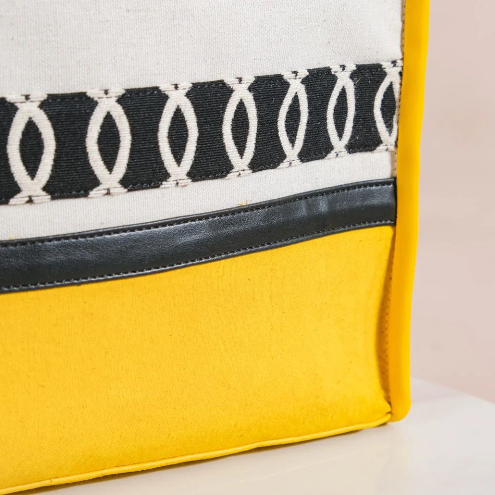 Canvas Cotton Tote Bag Yellow Small 12 x 10 Inch - Image 15
