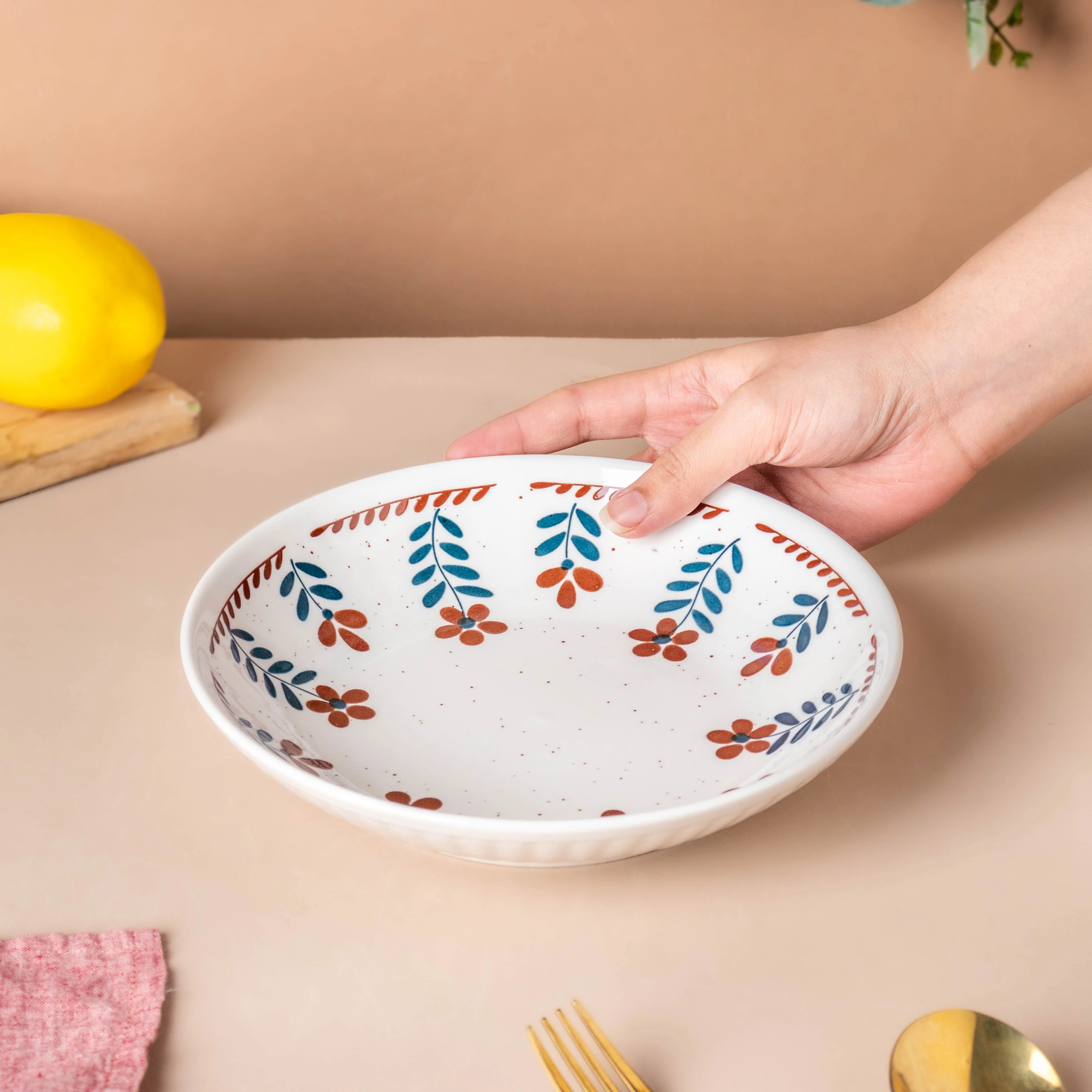 Carmella Floral Ceramic Pasta Plate - Image 3