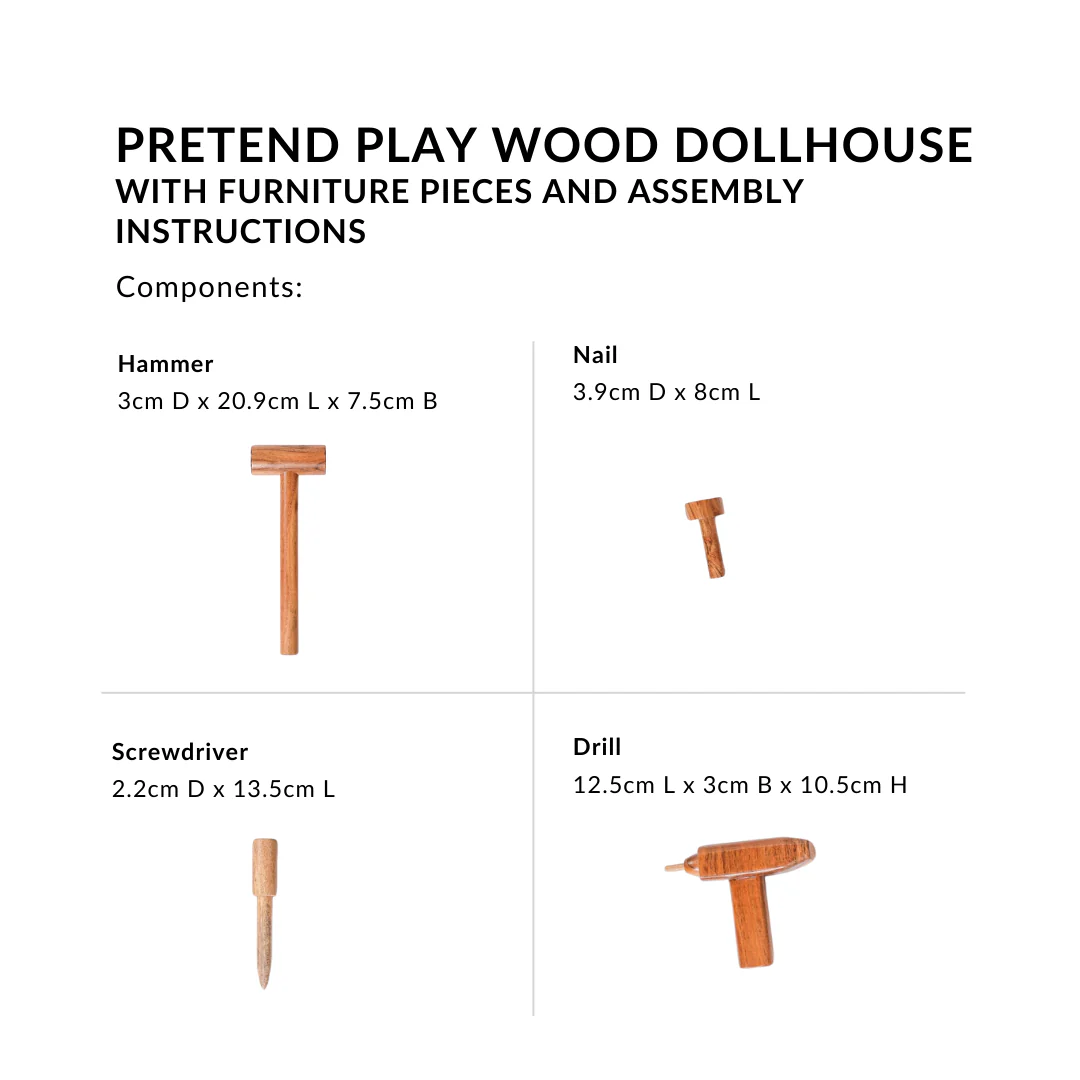 Carpenter Set For Kids Wooden Educational Pretend Play - Image 6