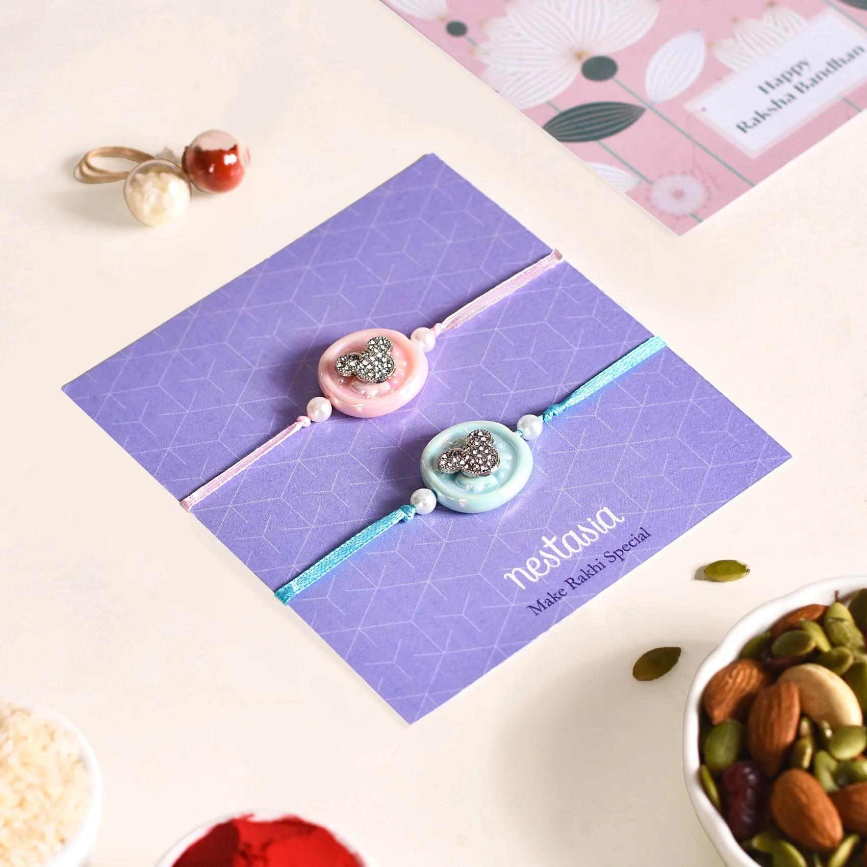 Cartoon Rakhi Duo For Children Set Of 4 With Box And Card - Image 2