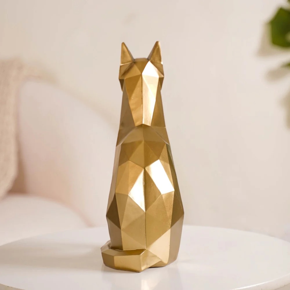 Cat Sculpture Gold For Home Decor - Image 8