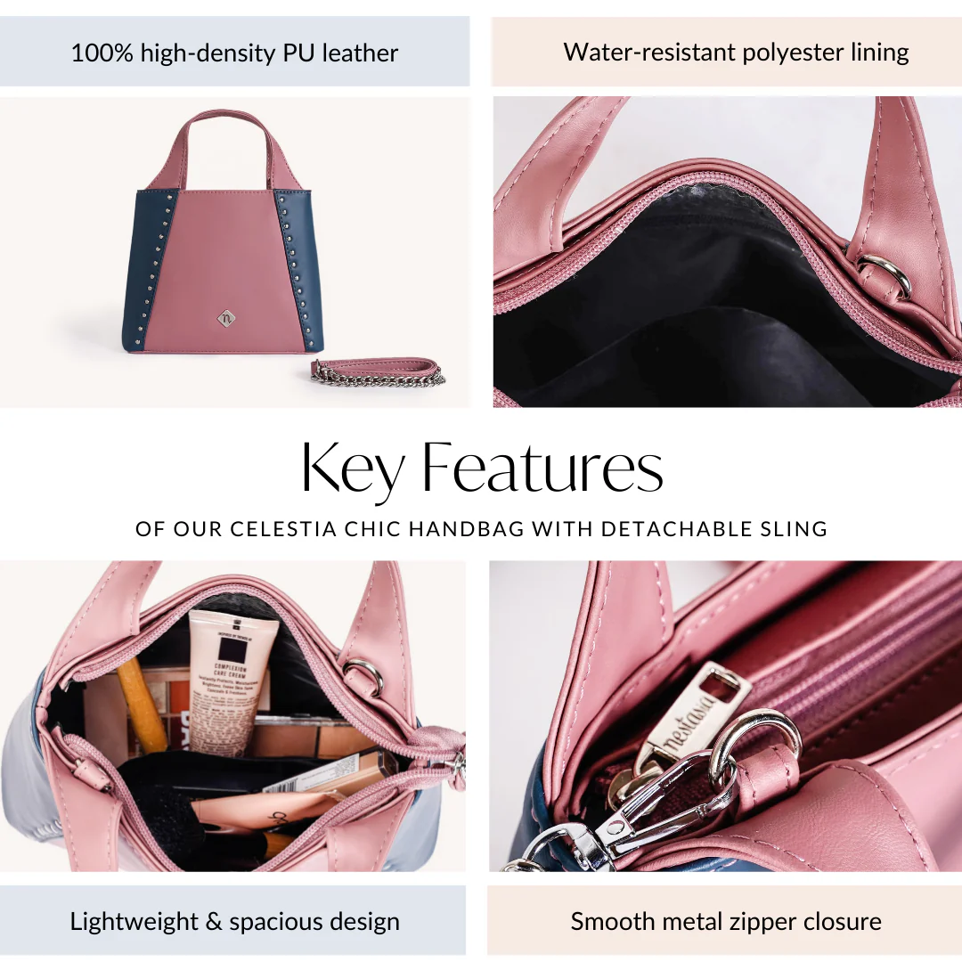 Celestia Chic Handbag With Detachable Sling - Image 5