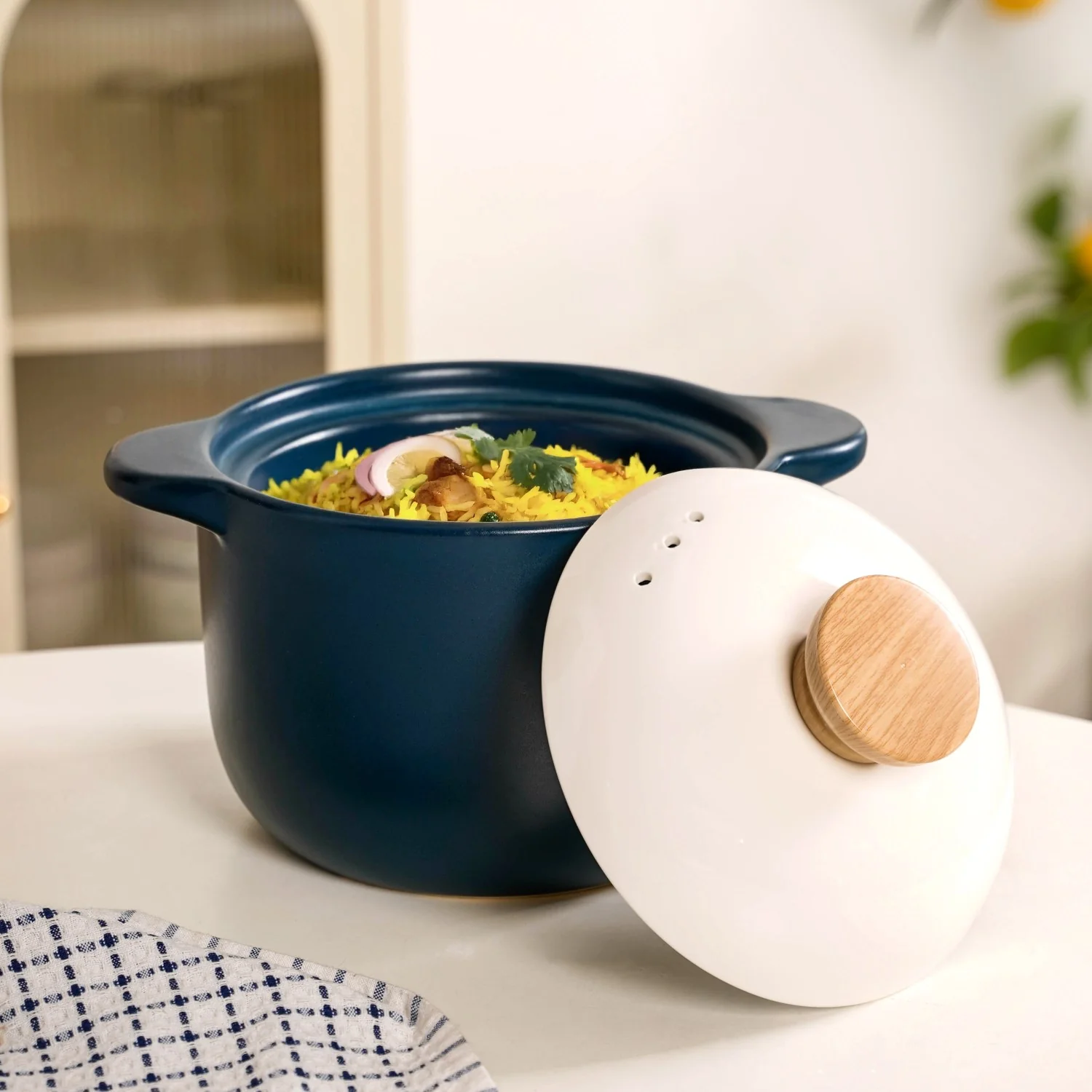 Cera Deep Ceramic Stew Pot Teal 3700ml - Image 10