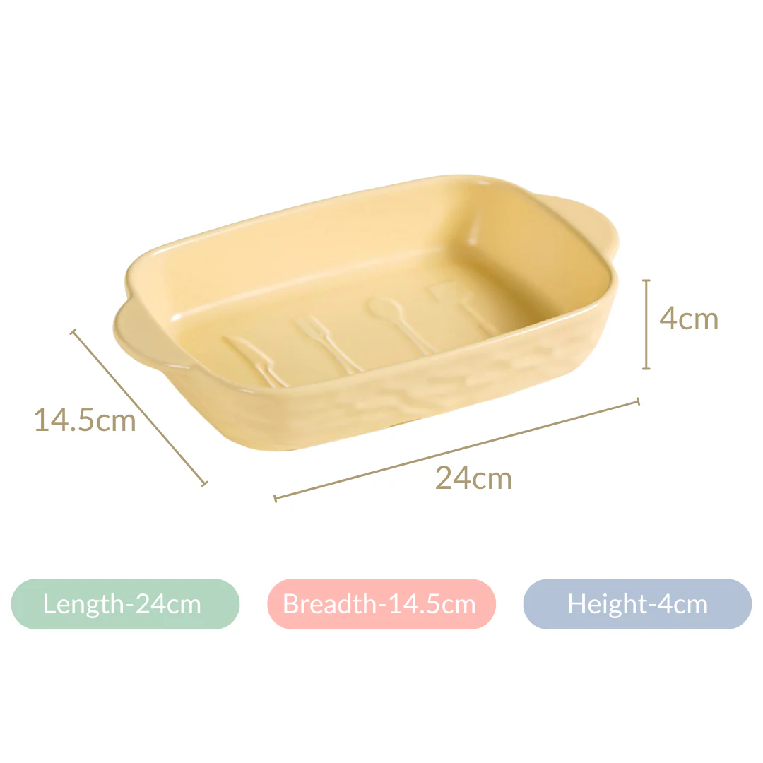 Ceramic Baking Dish With Handle Yellow 650 ml - Image 7