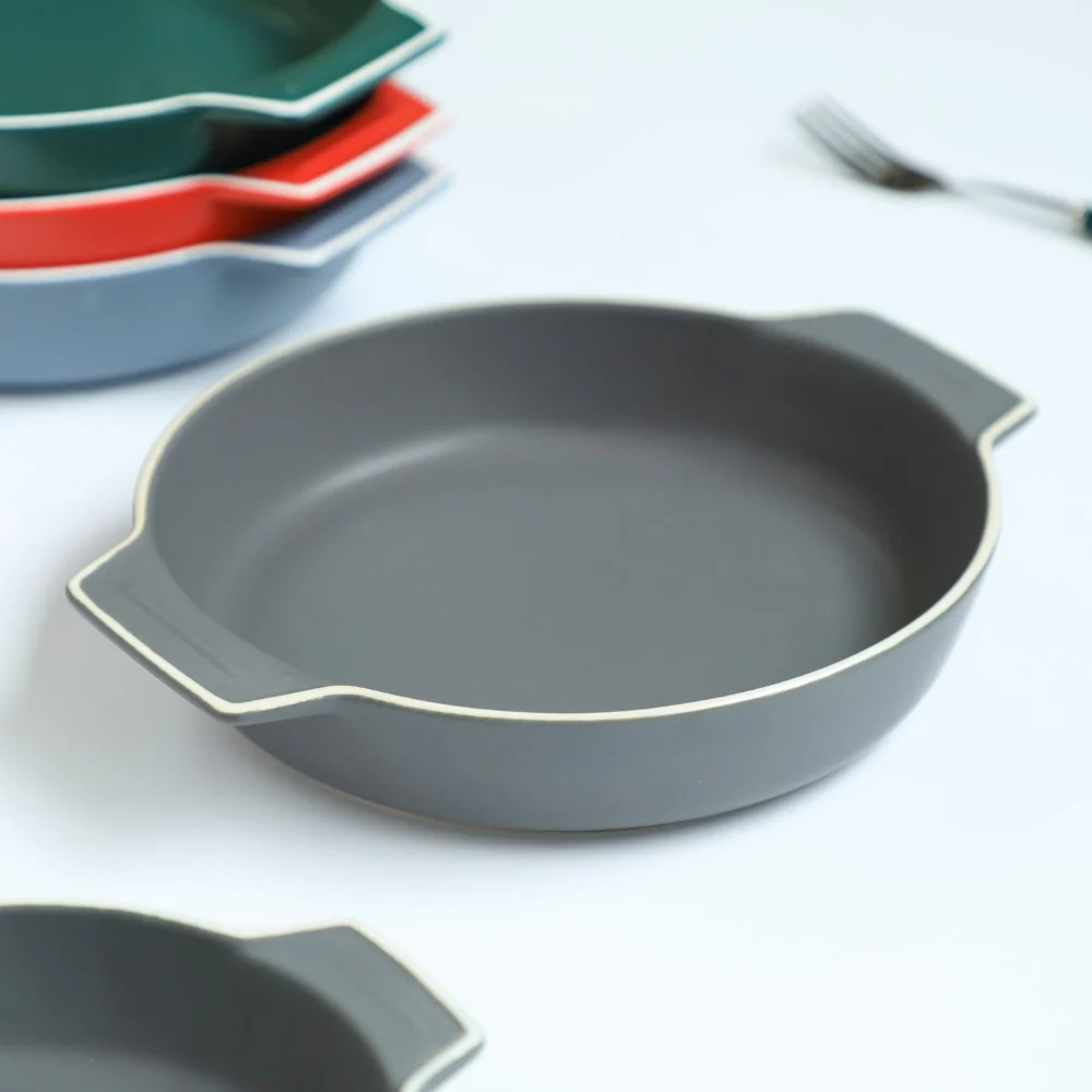 Ceramic Baking Pot Grey Large 700ml