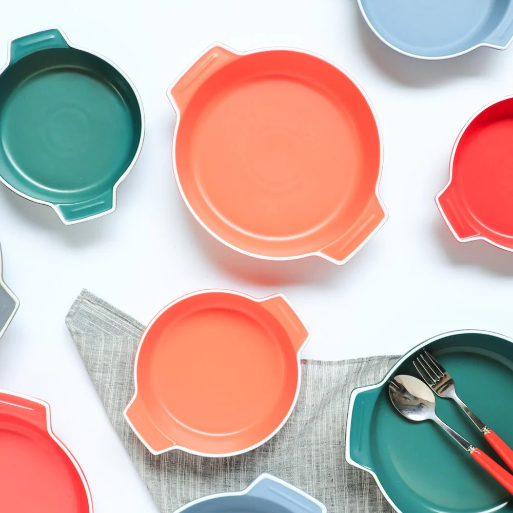 Ceramic Baking Pot Orange Large 700ml - Image 3