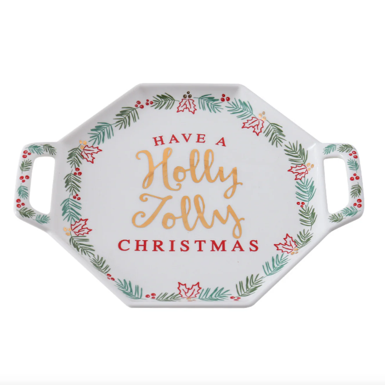 Ceramic Christmas Platter With Handle - Image 3