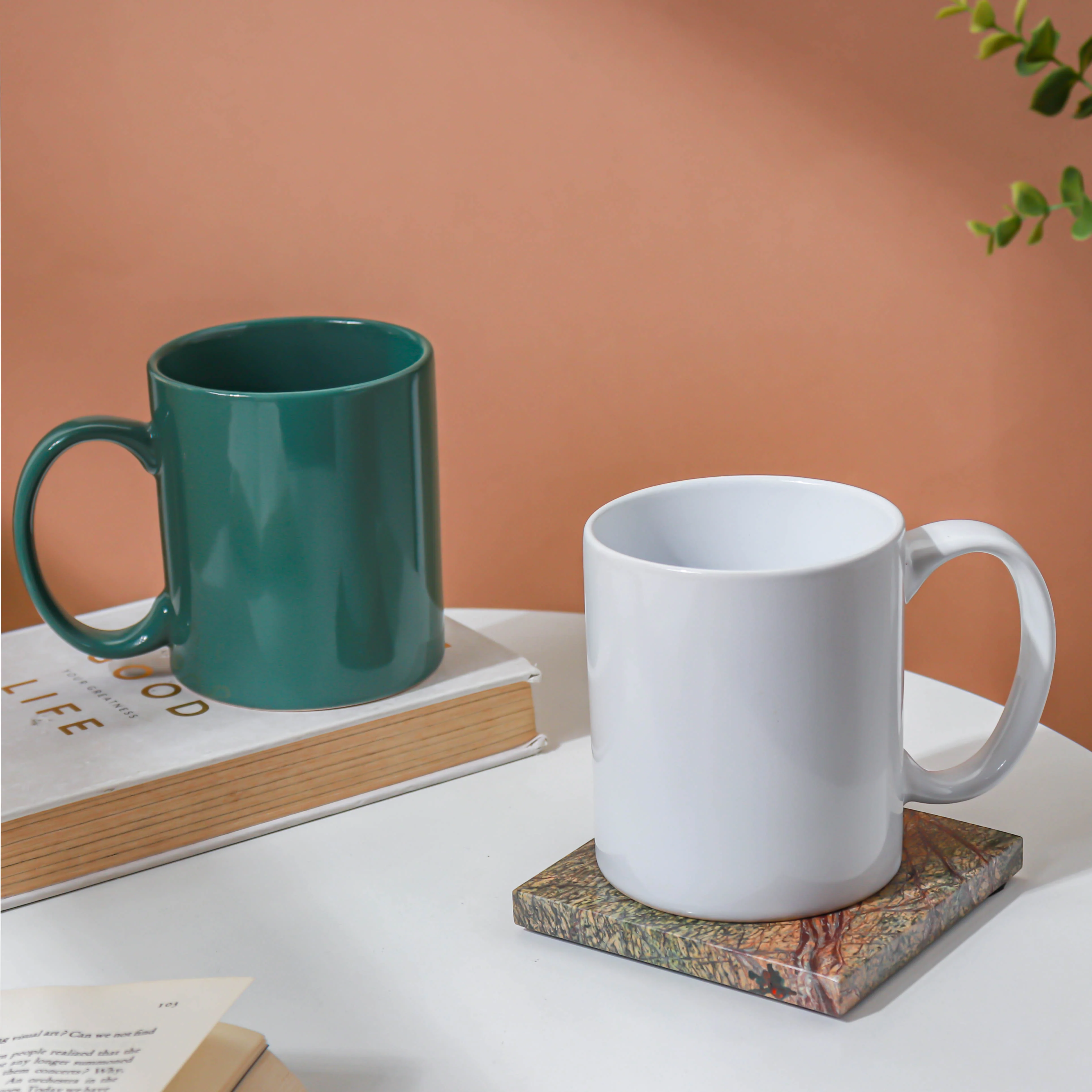 Ceramic Green Coffee Mug - Image 7