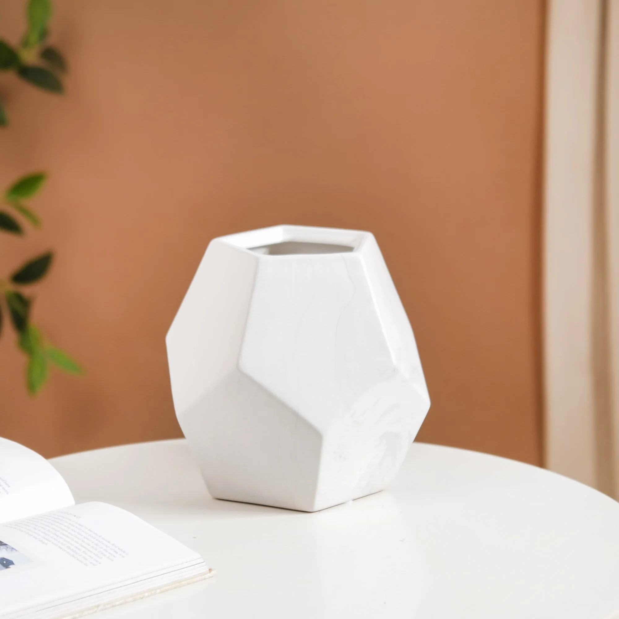 Ceramic Marble Facets Vase - Image 4