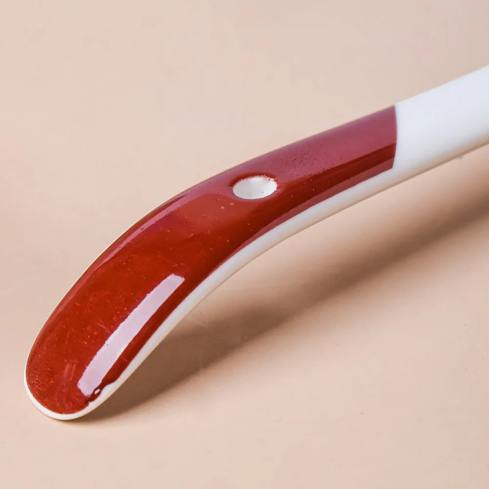 Ceramic Serving Spoon White And Brown - Image 5