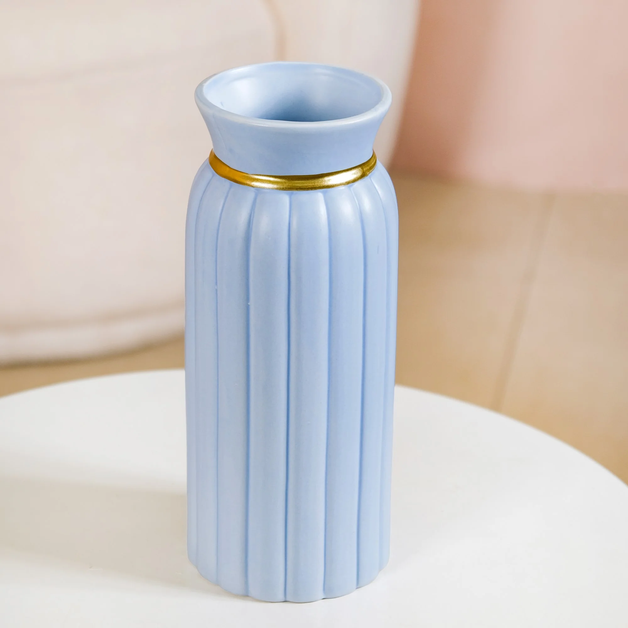 Ceramic Vase Vintage Style Pastel Blue - Image 6