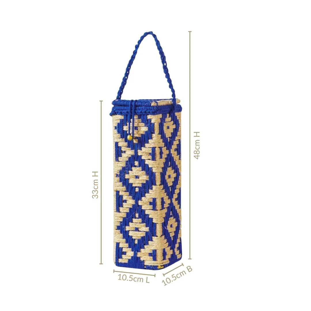 Champagne Bottle Holder Basket Blue - Image 4